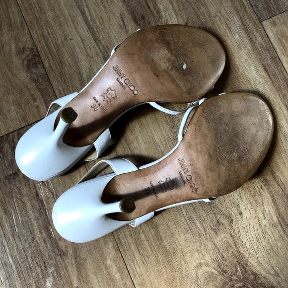 Jimmy Choo Sling Back Heels White/Cream - Picture 5 of 6